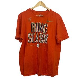 Nike Clemson Tee Mens Orange Athletic Cut Championship Short Sleeve Shirt Sz XXL
